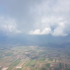 Flugwegposition um 09:08:29: Aufgenommen in der Nähe von Gemeinde St. Egyden am Steinfeld, Österreich in 981 Meter